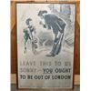 Image 1 : WW1 FRAMED EVACUATION POSTER - Approx. 28" x 41.25