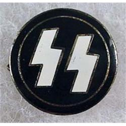 WW2 GERMAN NAZI SS ENAMELED PIN - Marked on back R