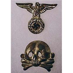WW2 GERMAN NAZI WAFFEN SS VISOR CAP EAGLE AND SKUL