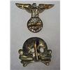 Image 2 : WW2 GERMAN NAZI WAFFEN SS VISOR CAP EAGLE AND SKUL