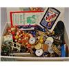 Image 2 : LOT OF MISC. TREASURES IN CIGAR BOX - Incl. Tokens