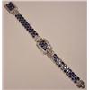 Image 1 : 14K WHITE GOLD SAPPHIRE AND DIAMOND LADIES BRACELE