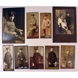 LOT OF 9 WW1 IMPERIAL GERMAN SOLDIER STUDIO PHOTOS