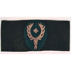 WW2 GERMAN NAZI HUNTING ASSOCIATION ARM BAND - Sil