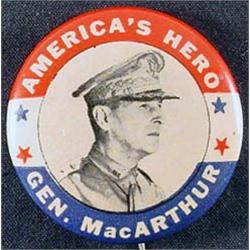 C. 1940'S GENERAL MACARTHUR CELLULOID PINBACK BUTT
