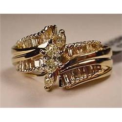 14K YELLOW AND WHITE GOLD DIAMOND LADIES ENGAGEMEN