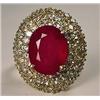 Image 1 : 14K GOLD RUBY AND DIAMOND LADIES RING - SIZE 8 - C