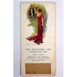 1911 BALTIMORE LIFE INSURANCE ADVERTISING MATCH ST