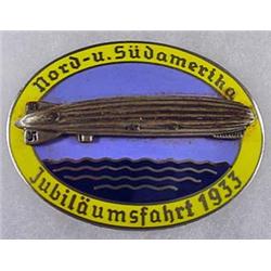 1933 WW2 GERMAN NAZI ZEPPELIN AIRSHIP ENAMELED BAD
