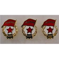 LOT OF 3 SOVIET RUSSIAN CCCP COLD WAR ENAMELED BAD