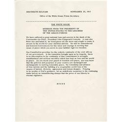 JFK Funeral Press Release