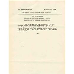 LBJ Speech Re: Assassination