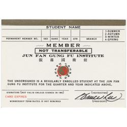 Bruce Lee Martial Arts Card Signed