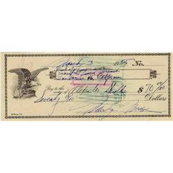 Marilyn Monroe Check Signed 1955