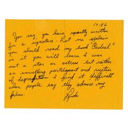 Linda Lovelace ALS October 1986