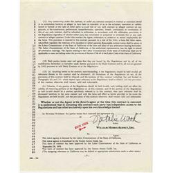 Natalie Wood Contract Signed
