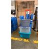 Image 1 : GROUP OF APPROX. 20 ASSORTED STORAGE BINS WITH LIDS (MOSTLY RUBBERMAID)