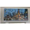 Image 1 : LARGE OIL ON CANVAS TRANSFER PRINT "CITY SCAPE SCENE" - APPROX. 72" X 36"