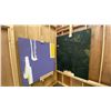 Image 1 : 2 ORIGINAL ABSTRACT PAINTINGS ON BOARD - APPROX. 48" X 48" AND 60" X 48" *DAMAGE TO 1 PAINTING*