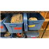 Image 3 : 4 SHELVES OF RUBBERMAID BINS FILLED WITH ASSORTED ITEMS -  KITCHENWARES, GARDEN ORNAMENTS,