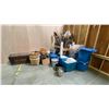 Image 1 : LARGE ASSORTMENT OF MISCELLANEOUS ITEMS - BASKETS, TRUNK, TAKE OUT FOOD CONTAINERS AND
