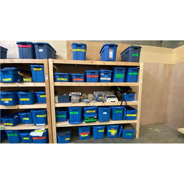 WOODEN 4 TIER SHELF UNIT - APPROX. 8FT X 2FT X 7FT HIGH *CONTENTS NOT INCLUDED*