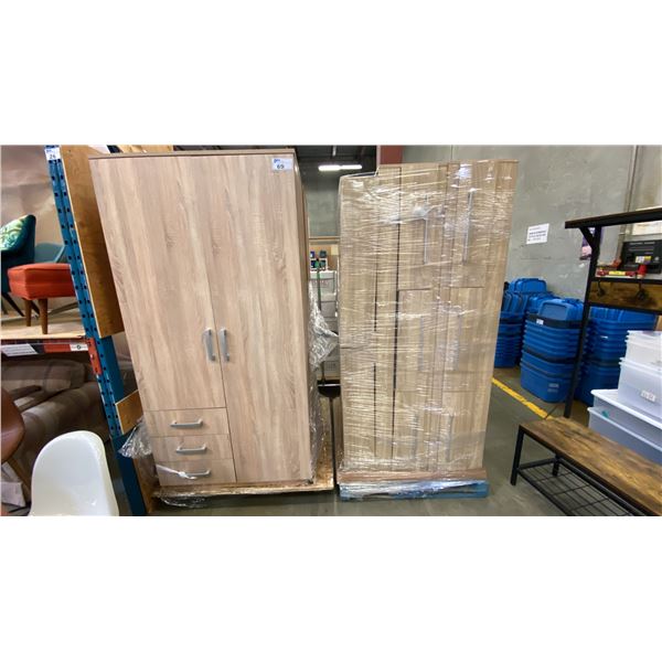 IKEA BEDROOM SETS -2 SINGLE SZ. MATES BEDS WITH HEADBOARD AND 2 LARGE WARDROBE DRESSERS