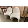 Image 1 : PAIR OF SCULPTED WHITE PLASTIC MODERN DESIGN SIDE CHAIRS