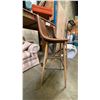 Image 3 : PAIR OF CONTEMPORARY BROWN LEATHER UPHOLSTERED WOOD WITH METAL BAR STOOLS