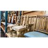 Image 2 : SET OF 6 RAINBOW FABRIC UPHOLSTERED WOODEN DINING CHAIRS