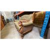 Image 8 : 3 PCS. GREEN LEATHER UPHOLSTERED CARVED MAHOGANY SOFA, LOVESEAT AND CHAIR SET