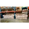 Image 1 : MULTI COLORED PASTEL FABRIC UPHOLSTERED 2 PCS. SOFA & LOVESEAT SET WITH THROW CUSHIONS