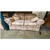 Image 5 : MULTI COLORED PASTEL FABRIC UPHOLSTERED 2 PCS. SOFA & LOVESEAT SET WITH THROW CUSHIONS