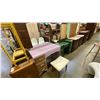 Image 2 : PAINTED PURPLE VANITY DRESSER WITH STOOL