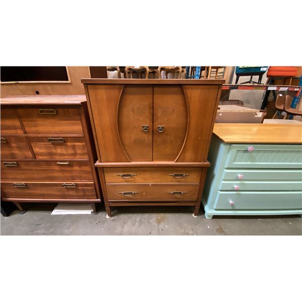 VINTAGE 2 DRAWER ARMOIRE DRESSER