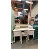 Image 1 : ANTIQUE WHITE VANITY DRESSER WITH STOOL