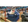 Image 2 : BLUE IKEA CHAIR WITH OTTOMAN AND MULTI-COLOURED LIVING ROOM CHAIR