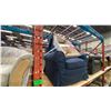 Image 3 : BLUE IKEA CHAIR WITH OTTOMAN AND MULTI-COLOURED LIVING ROOM CHAIR