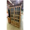 Image 1 : 2 DOOR GLASS FRONT PINE DISPLAY CABINET/BOOKCASE