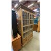 Image 2 : 2 DOOR GLASS FRONT PINE DISPLAY CABINET/BOOKCASE