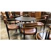 Image 3 : CONTEMPORARY MODERN TULIP BASE ROUND BLACK DINING TABLE WITH 5 CHAIRS