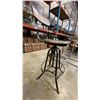 Image 3 : INDUSTRIAL MODERN IRON WORKS WITH WOOD SEAT & BACKREST SWIVEL BAR STOOL