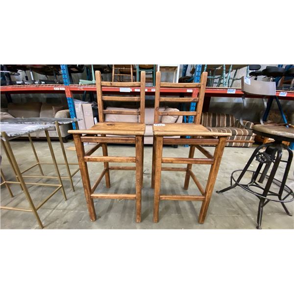 PAIR OF MEXICAN PINE BAR STOOLS