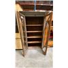 Image 2 : MEXICAN PINE 2 DOOR GLASS FRONT DISPLAY/BOOKCASE CABINET