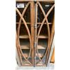 Image 4 : MEXICAN PINE 2 DOOR GLASS FRONT DISPLAY/BOOKCASE CABINET
