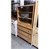 Image 1 : VINTAGE 3 DRAWER GLASS FRONT DISPLAY CABINET