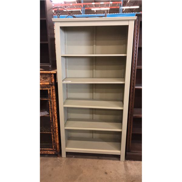 PAINTED OLIVE GREEN BOOKSHELF
