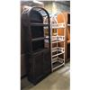 Image 1 : 2 RATTAN SHELF UNITS (WHITE ONE MISSING GLASS SHELVES)