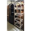 Image 2 : 2 RATTAN SHELF UNITS (WHITE ONE MISSING GLASS SHELVES)