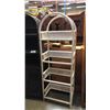 Image 3 : 2 RATTAN SHELF UNITS (WHITE ONE MISSING GLASS SHELVES)
